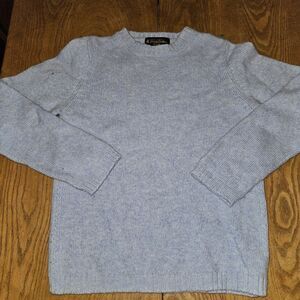 VTG Brooks Brothers Blue‎ Lambs Wool  Knit Sweater Womens M Light Blue FLAW